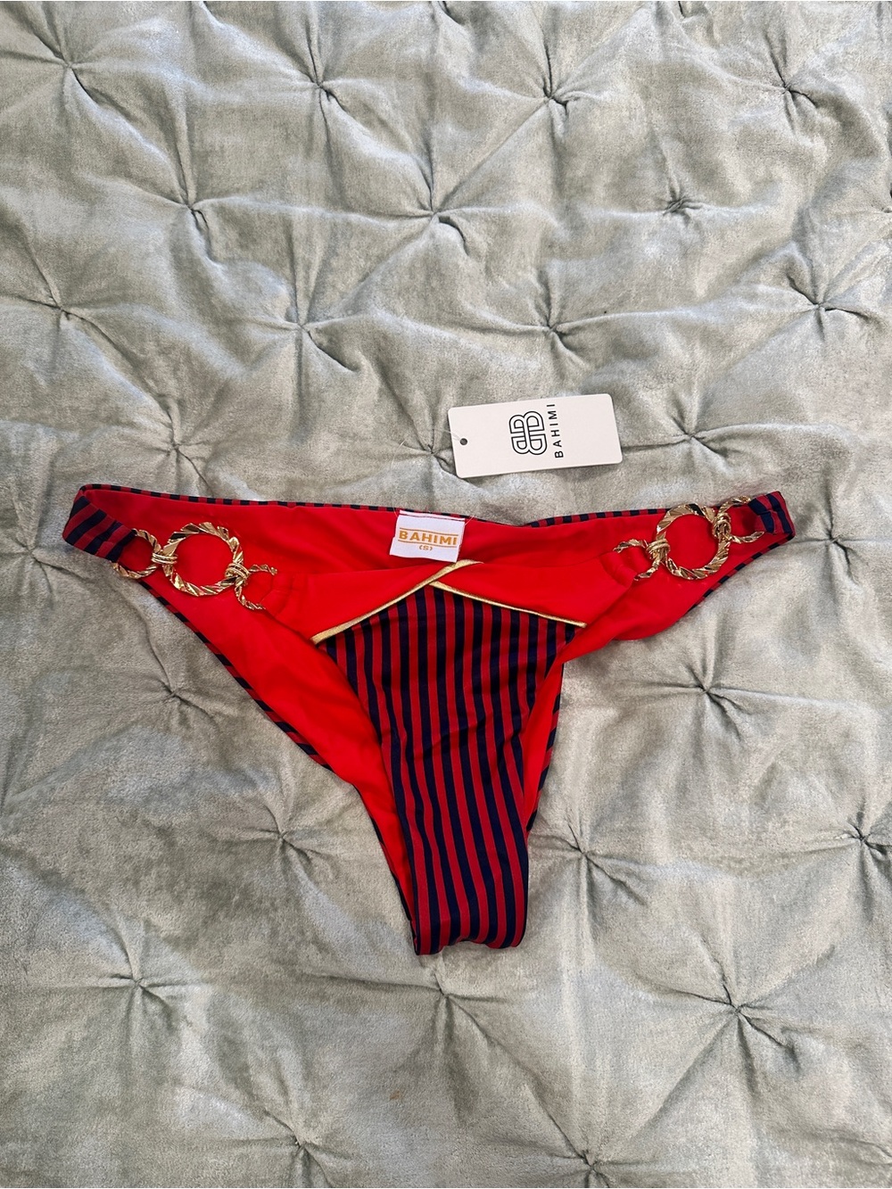 NWT Bahimi Swim Maritime Showstopper Sailer Cheeky Bikini Bottoms Sz S